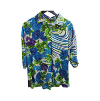 Dress Addict - Women's Floral & Swirl Button Down Blouse