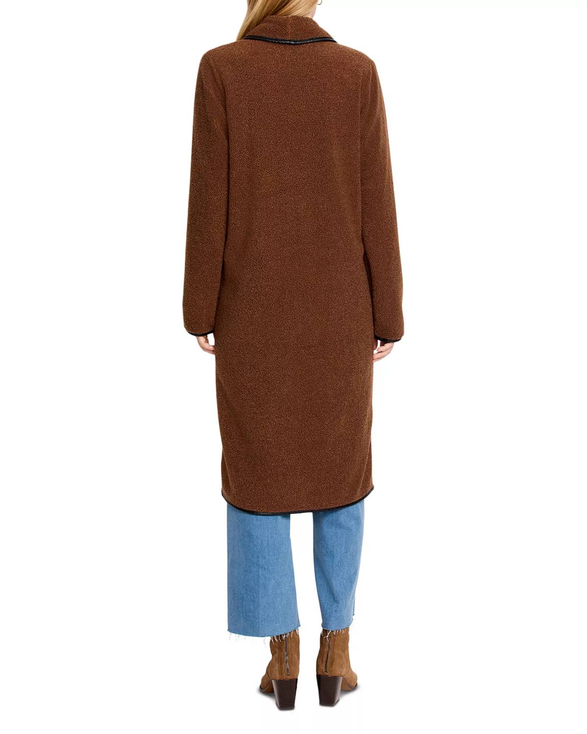 Nic + Zoe - Trimmed Teddy Single Button Closure Coat