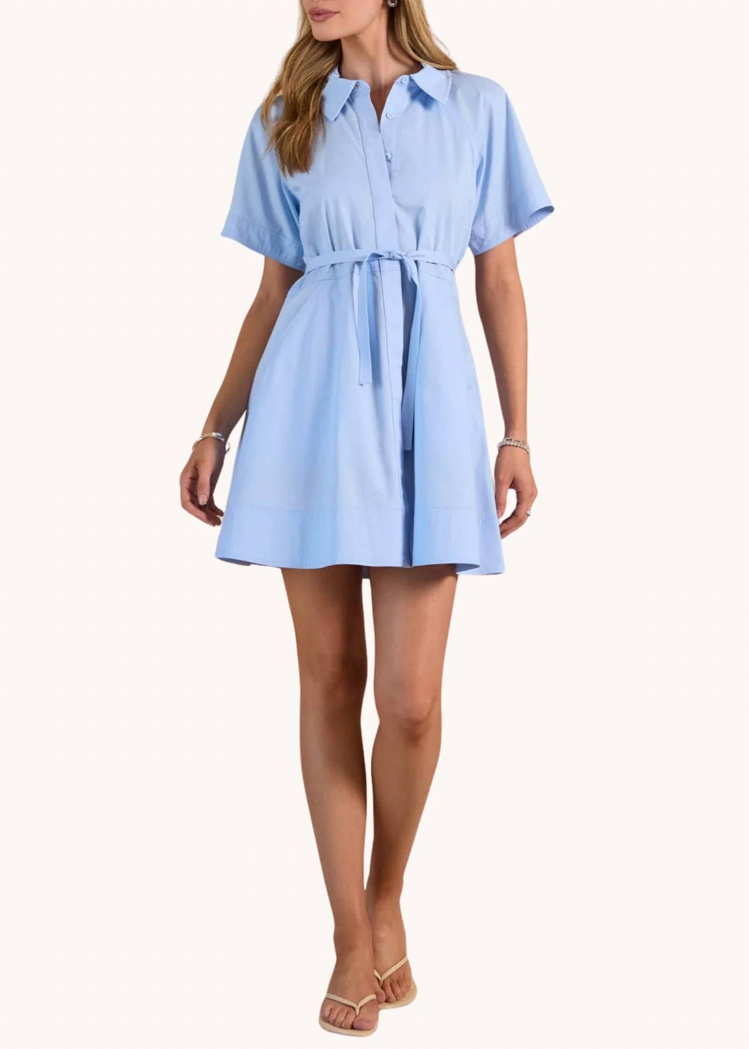 Current Air - Poplin Button-down Mini Dress