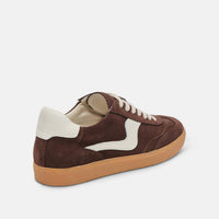 Dolce Vita Women's Notice Sneaker in dark brown suede - women's sneaker - detail view