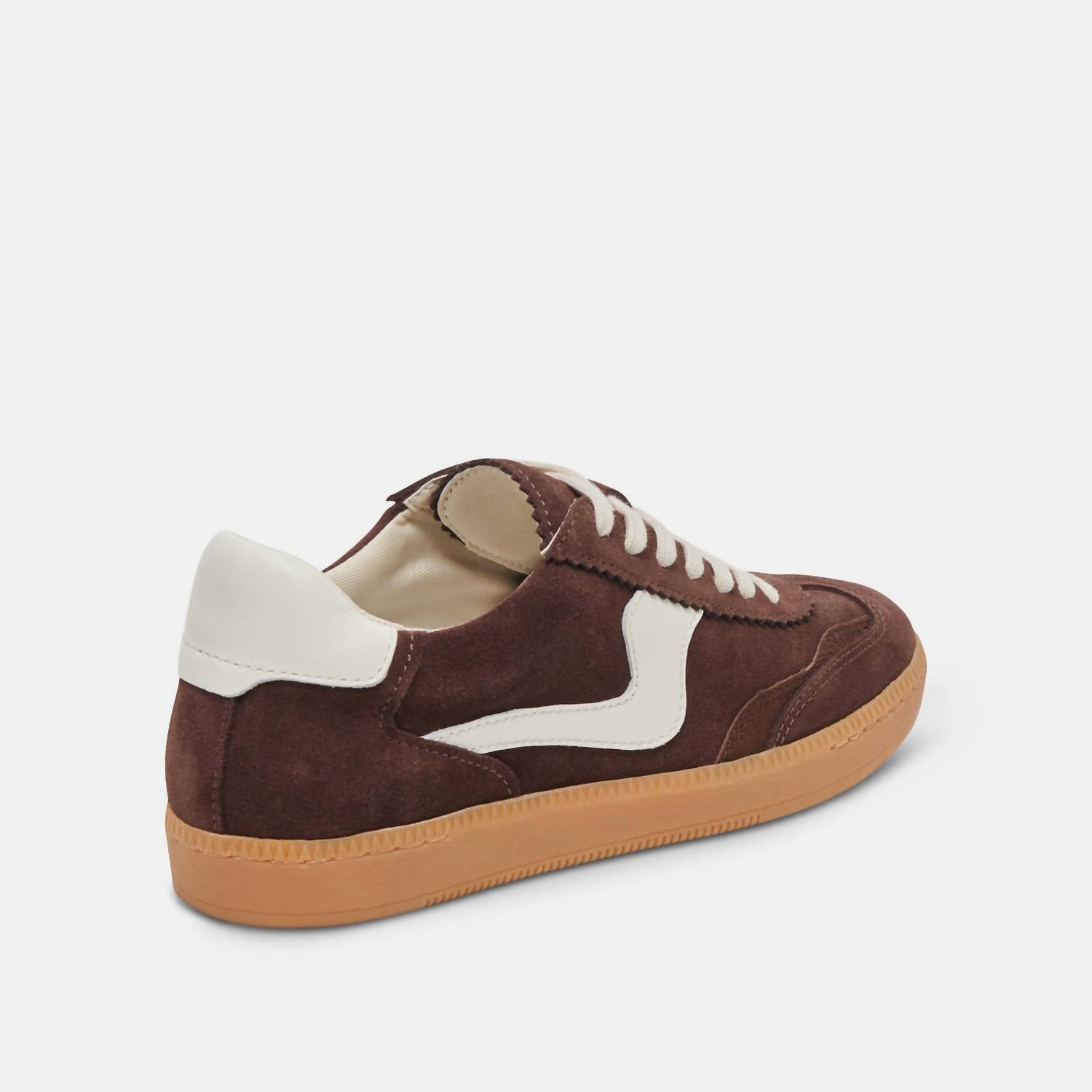 Dolce Vita Women's Notice Sneaker in dark brown suede - women's sneaker - detail view