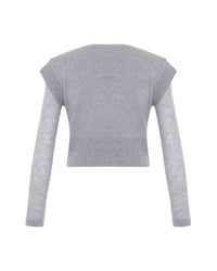Theo The Label - Women's Nomia Sheer Sleeve Crew Neck Sweater