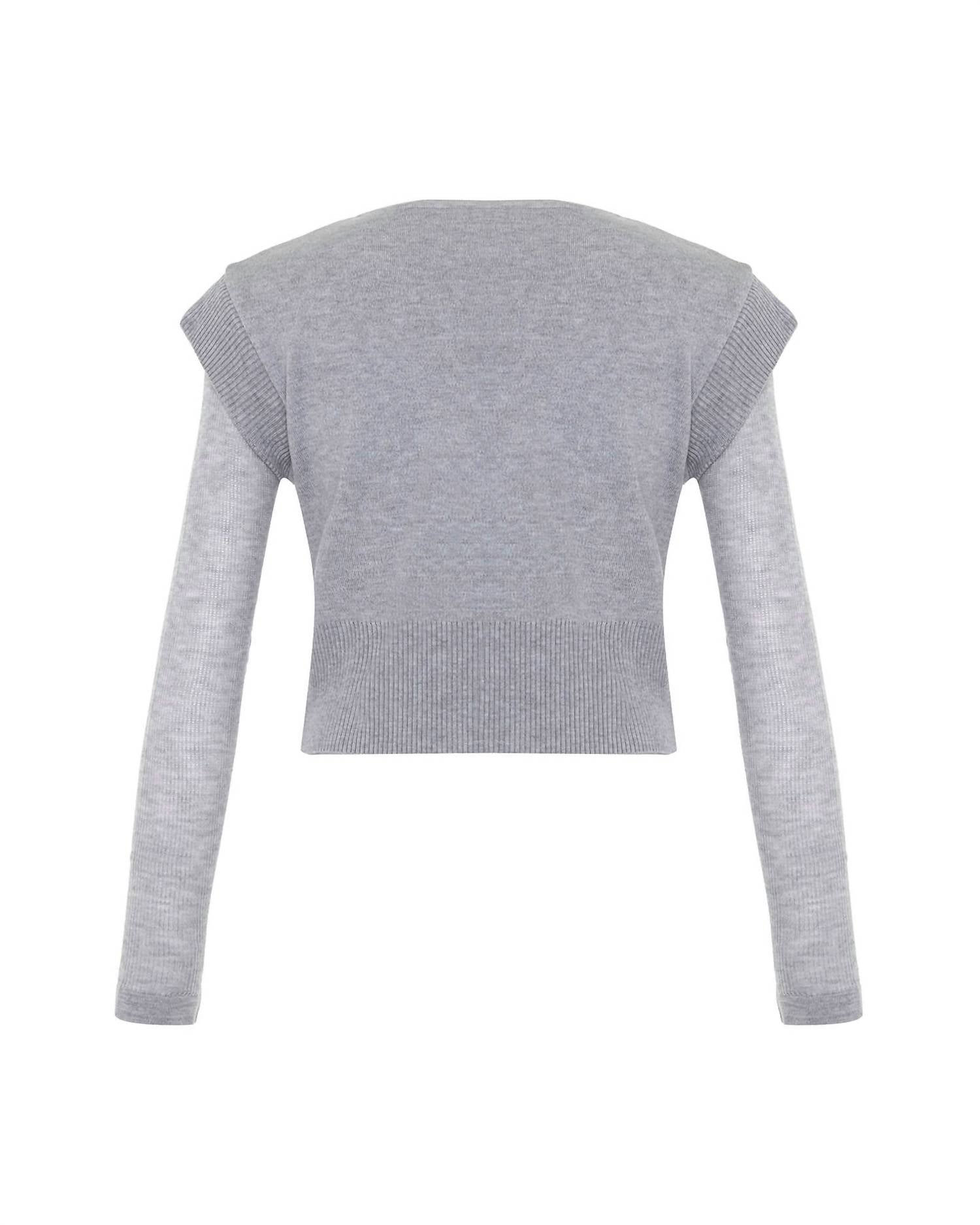 Theo The Label - Women's Nomia Sheer Sleeve Crew Neck Sweater