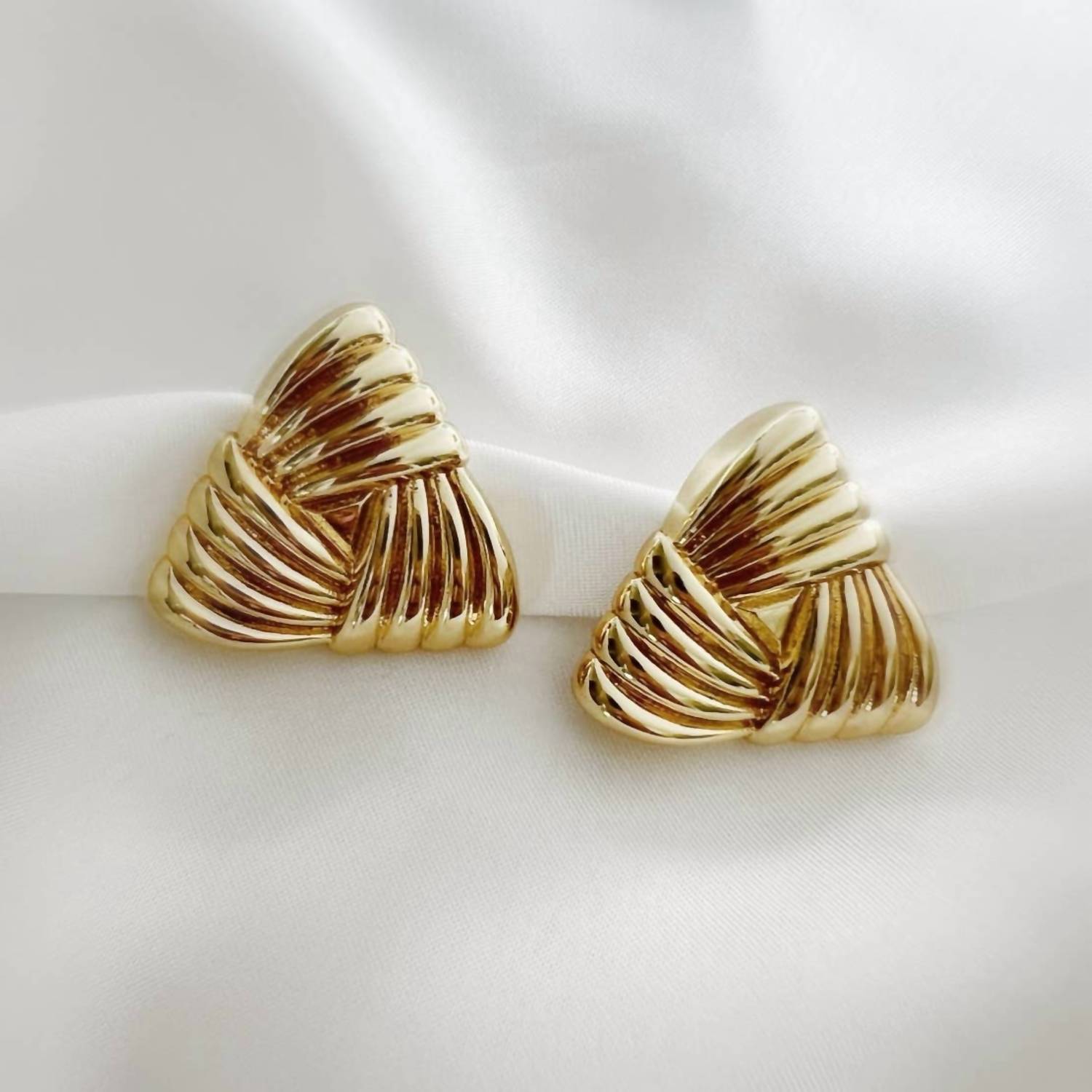 True By Kristy - Women's Knox Textured Triangle Knot Studs