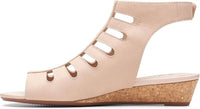 Clarks Women's Abigail Sling Wedge Sandal in blush nubuck - women's sandal - view 4