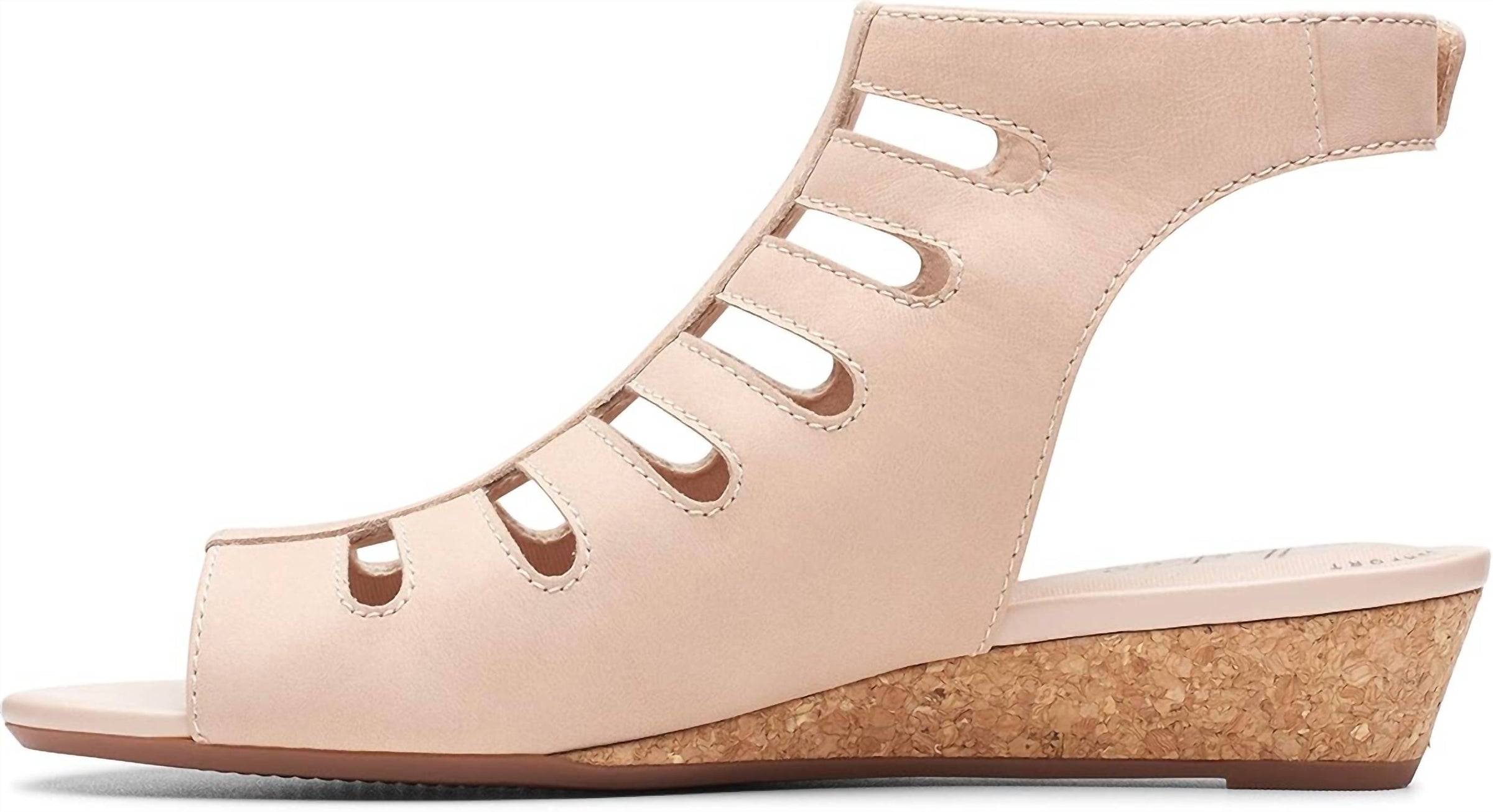 Clarks Women's Abigail Sling Wedge Sandal in blush nubuck - women's sandal - view 4