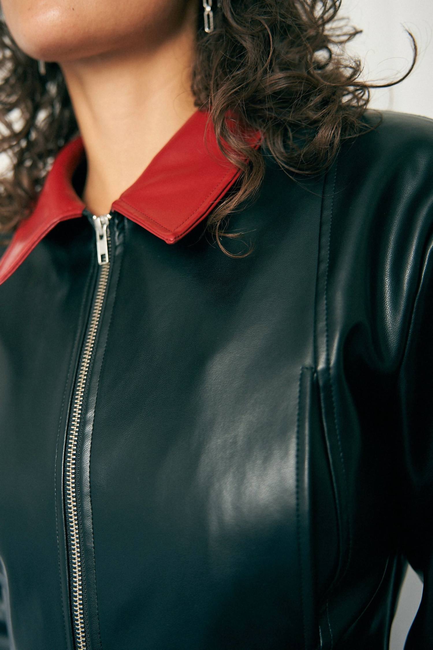 Fashion Brand Company - Plant Leather Cropped Jacket