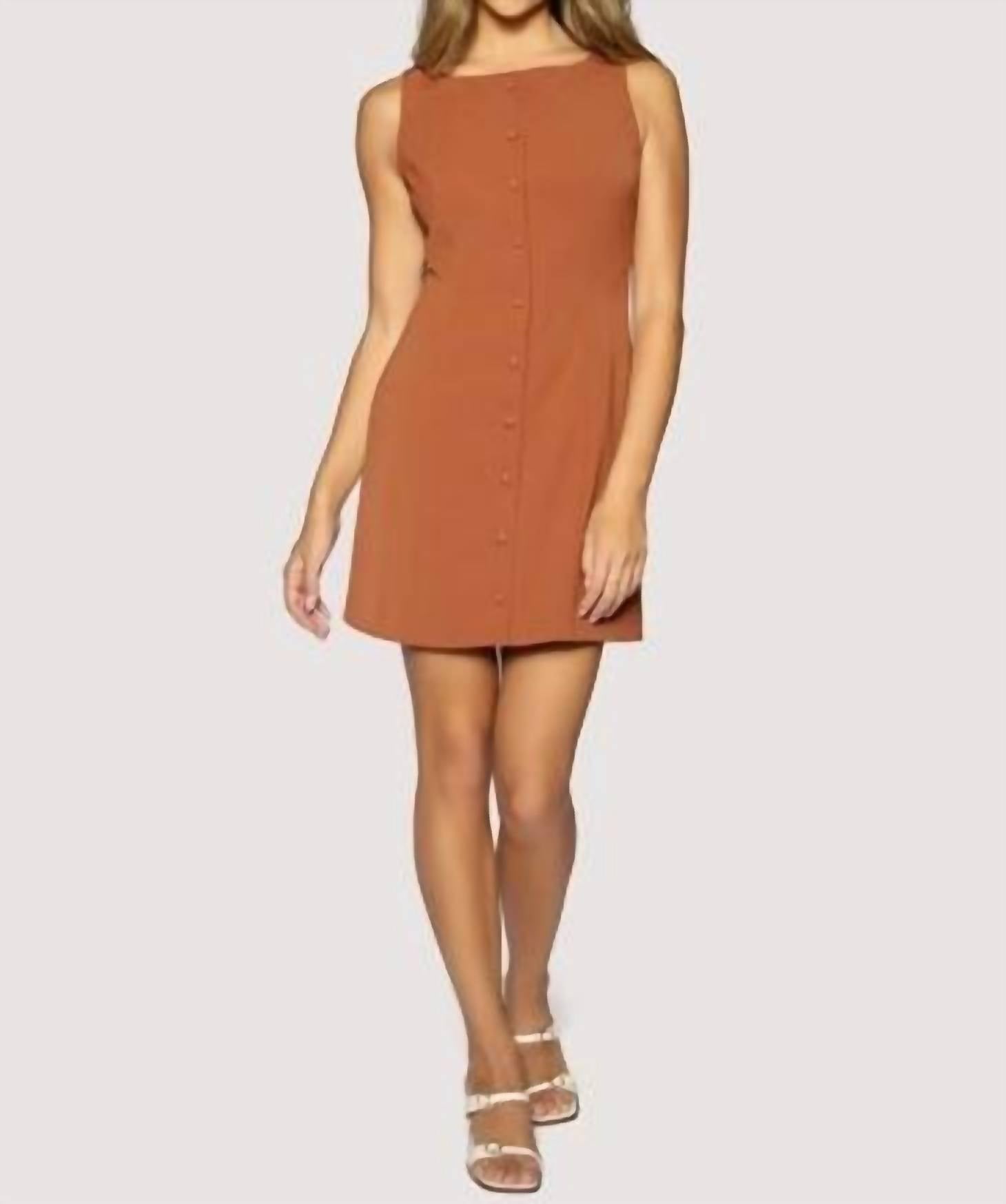 LOST + WANDER Stroll In Madrid Mini Dress in madrid mini dress in terracotta - women's dress