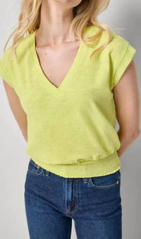 Lilla P - Smocked Hem V-neck Top