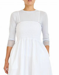 Brazeau Tricot Swan Midi Dress in bright white - women's dress - detail view