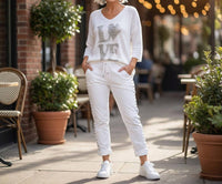 Made In Italy - Love Takes Center Stage V-Neck Top
