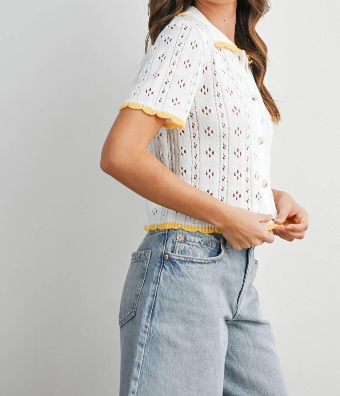 Buttermelon - Ada Pointelle Knit Top