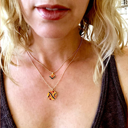 Jessica Elliot - Women's Enameled Lotus Pendant Necklace