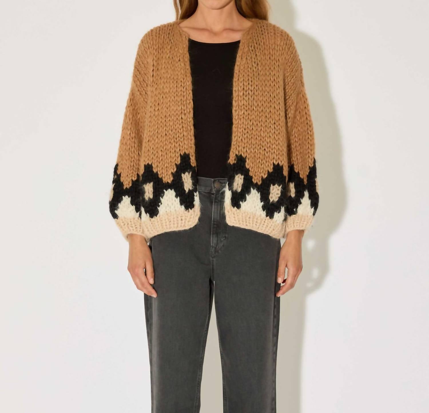 Maiami - Alpaca Mix Intarsia Bomber Cardigan