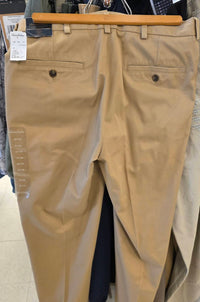 Brooks Brothers Men's Thompson Advantage Chino Pleated Pants in dark khaki - men's pants - detail view
