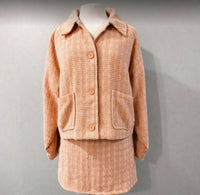 LE LIS Tweed Button Down Jacket in peach - women's jacket - view 4