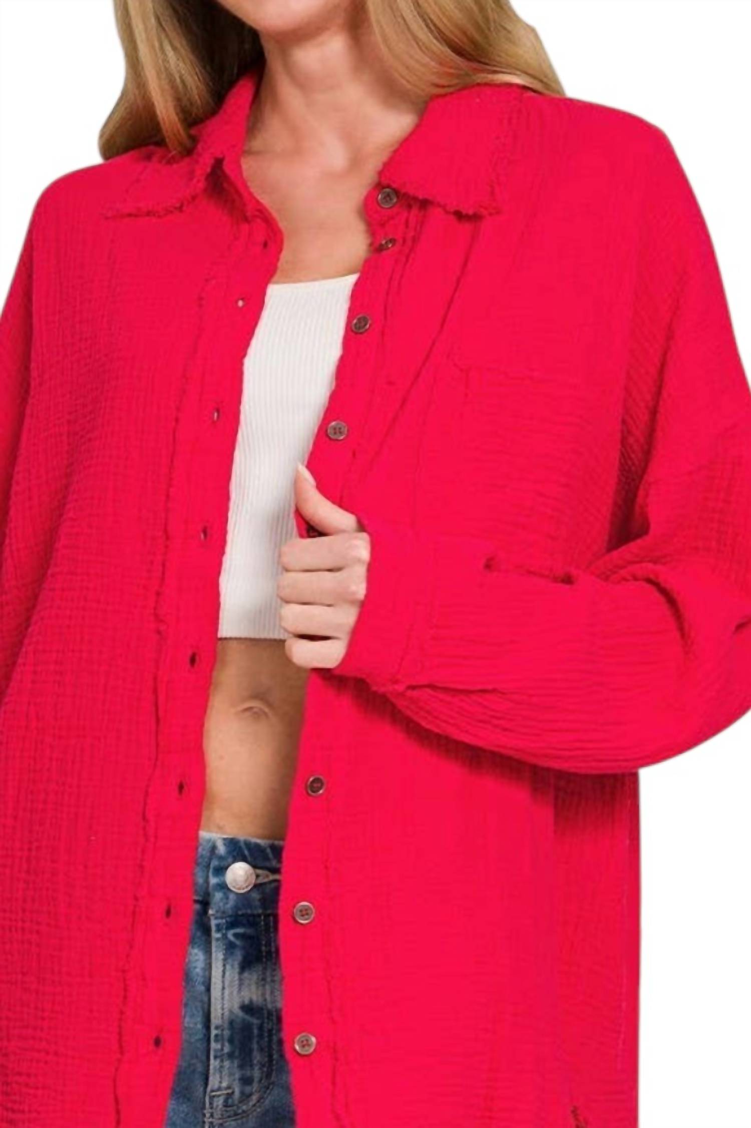 Zenana - Double Gauze Shirt
