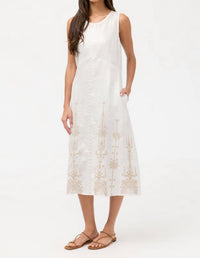 Johnny Was - LINEN CHEVRON MIDI TANK DRESS