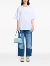 MARNI Women's Small Leather Prisma Crossbody Bag in light blue - women's bag - view 6
