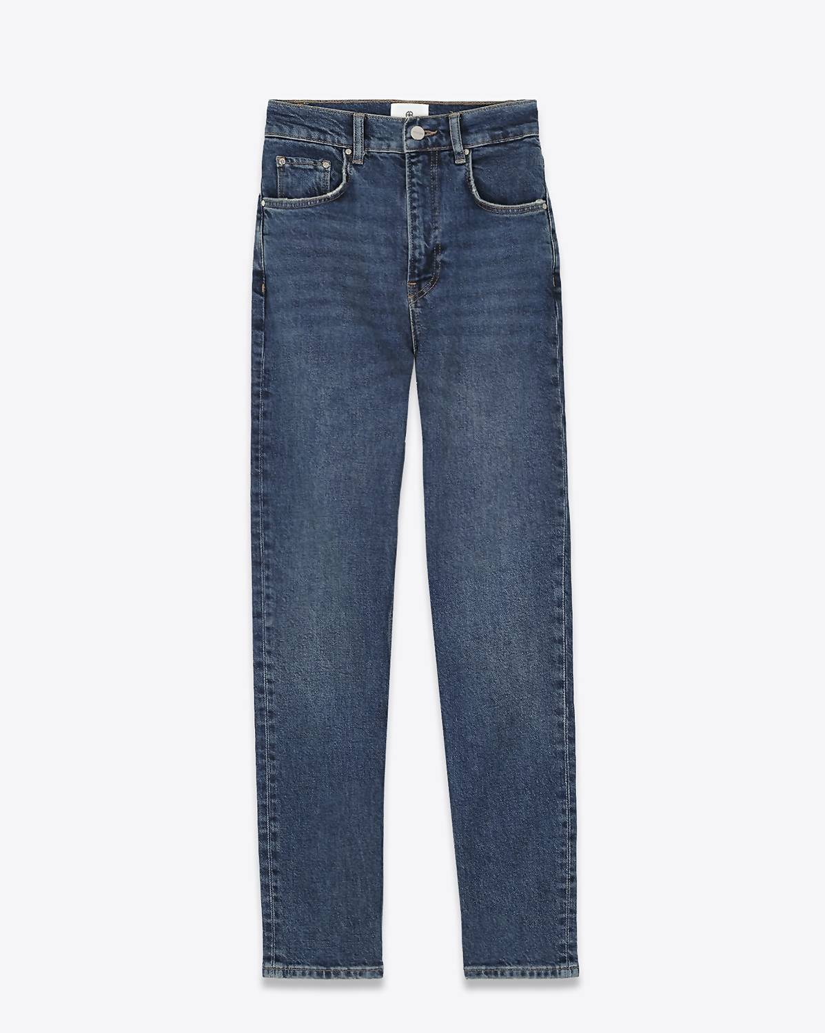 ANINE BING Samara High-rise Slim Leg Jeans in blue - women's jeans - alternate view