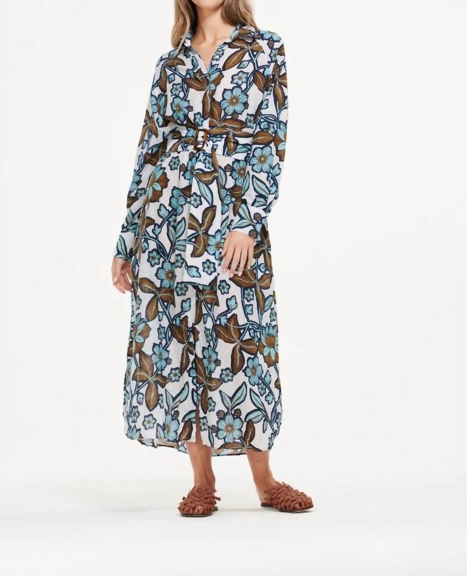 oneseason Jessie Oman Belted Maxi Dress in white - women's dress