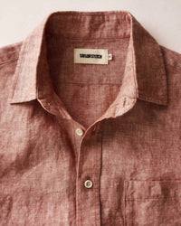 Taylor Stitch Short Sleeve California Shirt in fired clay hemp - men's t-shirt - alternate view