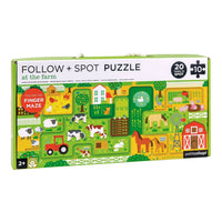 Chronicle Books - At the Farm Follow + Spot Puzzle – Interactive Learning Puzzle
