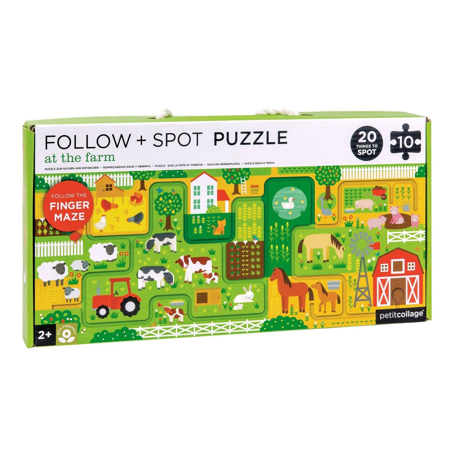 Chronicle Books - At the Farm Follow + Spot Puzzle – Interactive Learning Puzzle