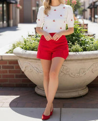 Vine & Love - Sweet Cherries Embroidered Knitted Sweater