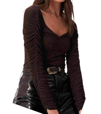 Project Social T - Desire sweetheart lurex Long Sleeve Top