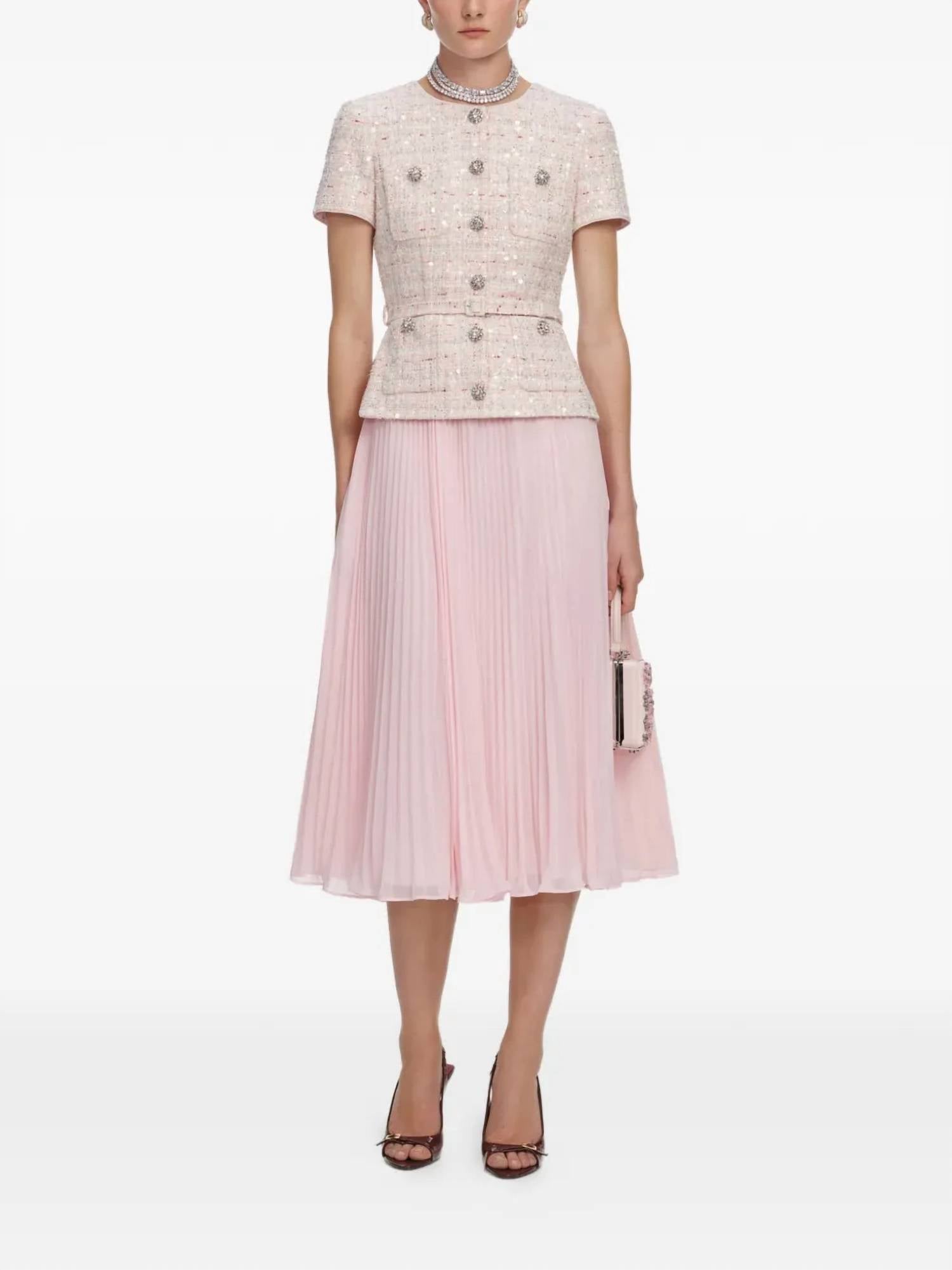 Self-Portrait - Sequin Boucle Tailored Midi Dress