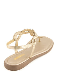Andrea Women's Flat Sandal in gold 1 - women's sandal - detail view