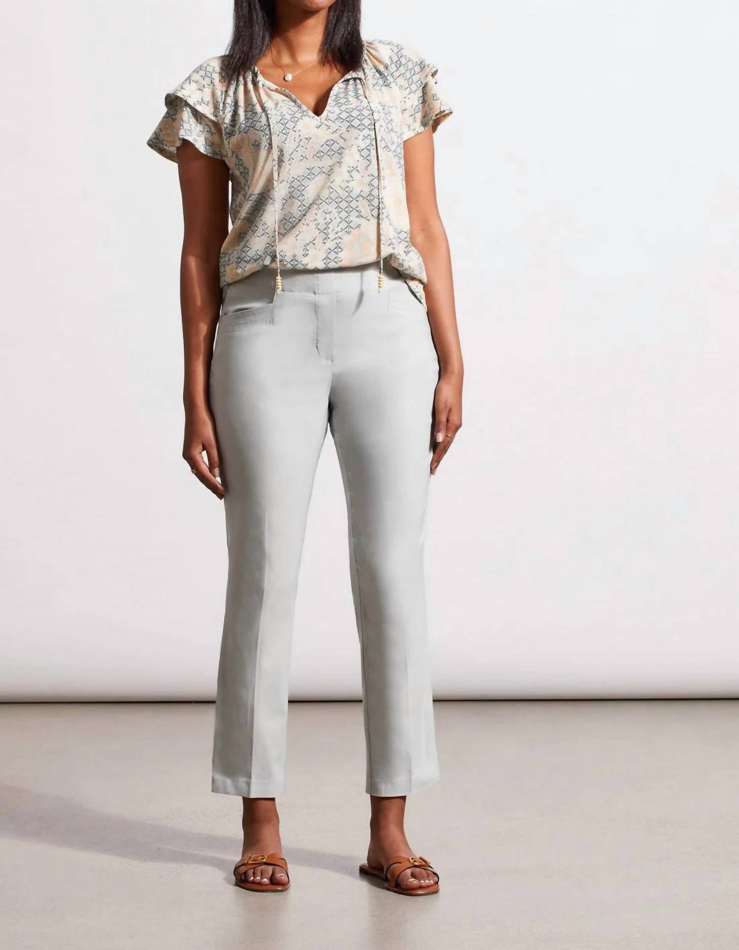 TRIBAL Flatten It Pull On Ankle Pants in smoke - women's pants