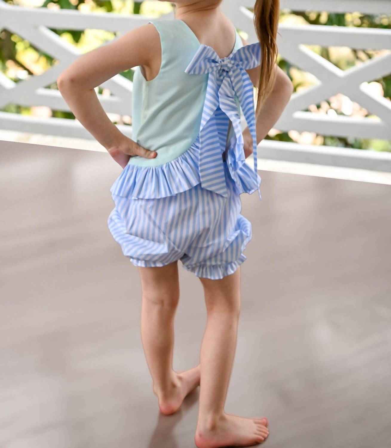 Mint Magnolia - Girl's Sutton Swing Stripe Set