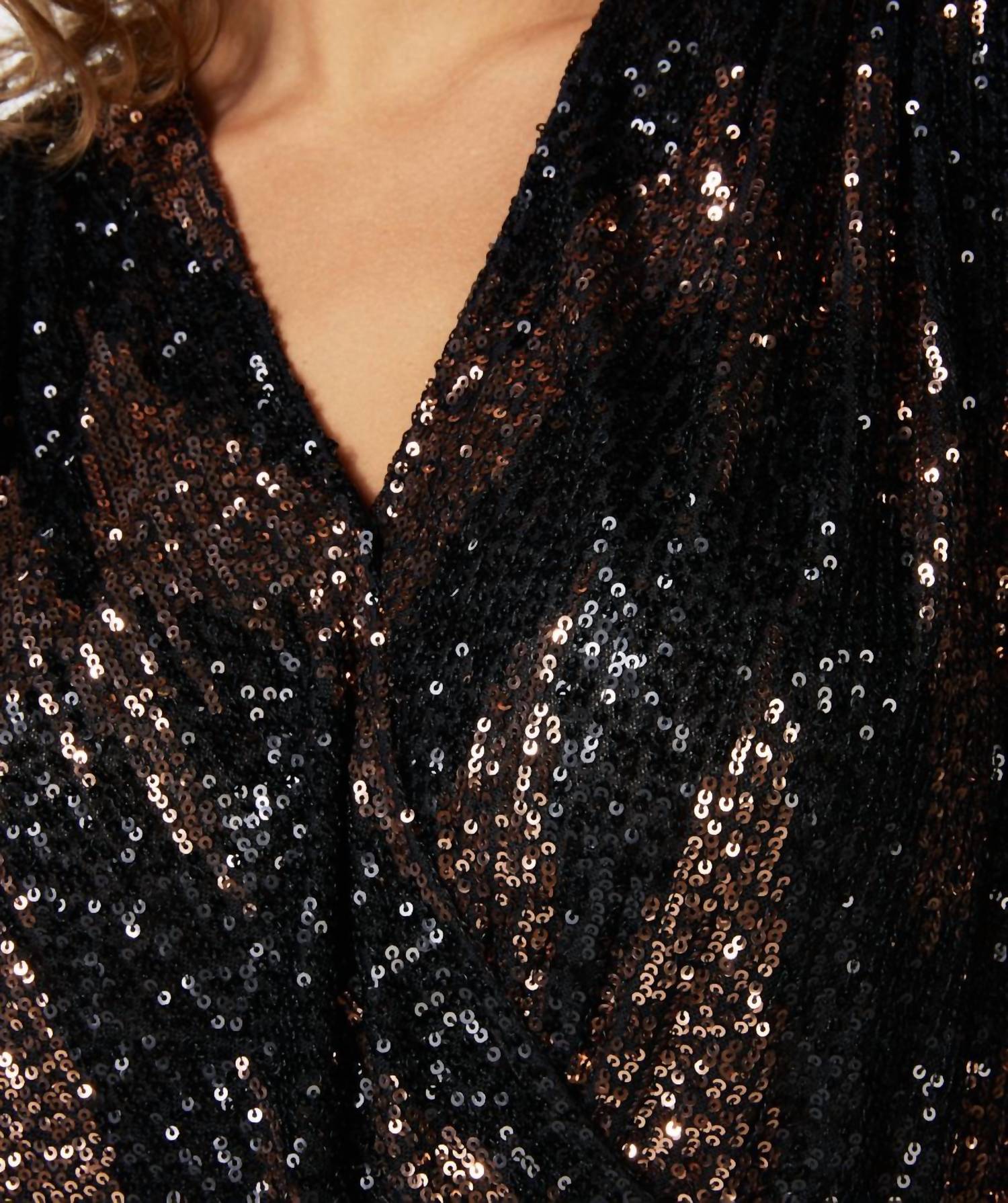 Esqualo - Sabine Sequin Wrap Over Top