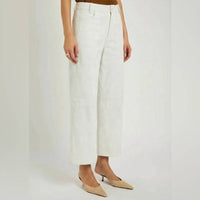 Stouls Lilou Lamb Leather Wide Leg Pants in white - women's pants - detail view