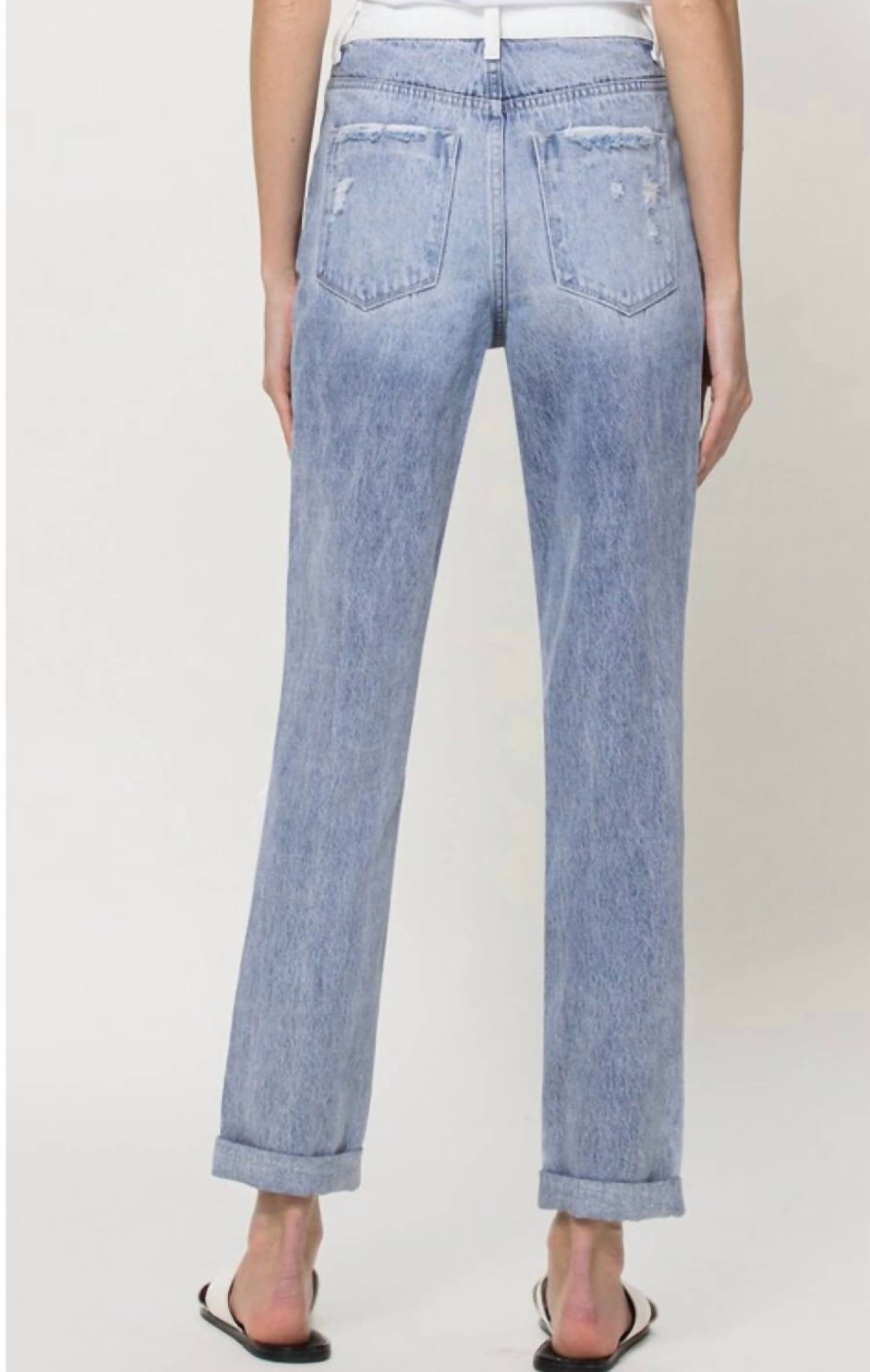 Vervet By Flying Monkey - Justice Two Tone Distressed Mom Jeans