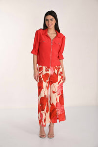 Frank Lyman - Floral High-waisted Trousers