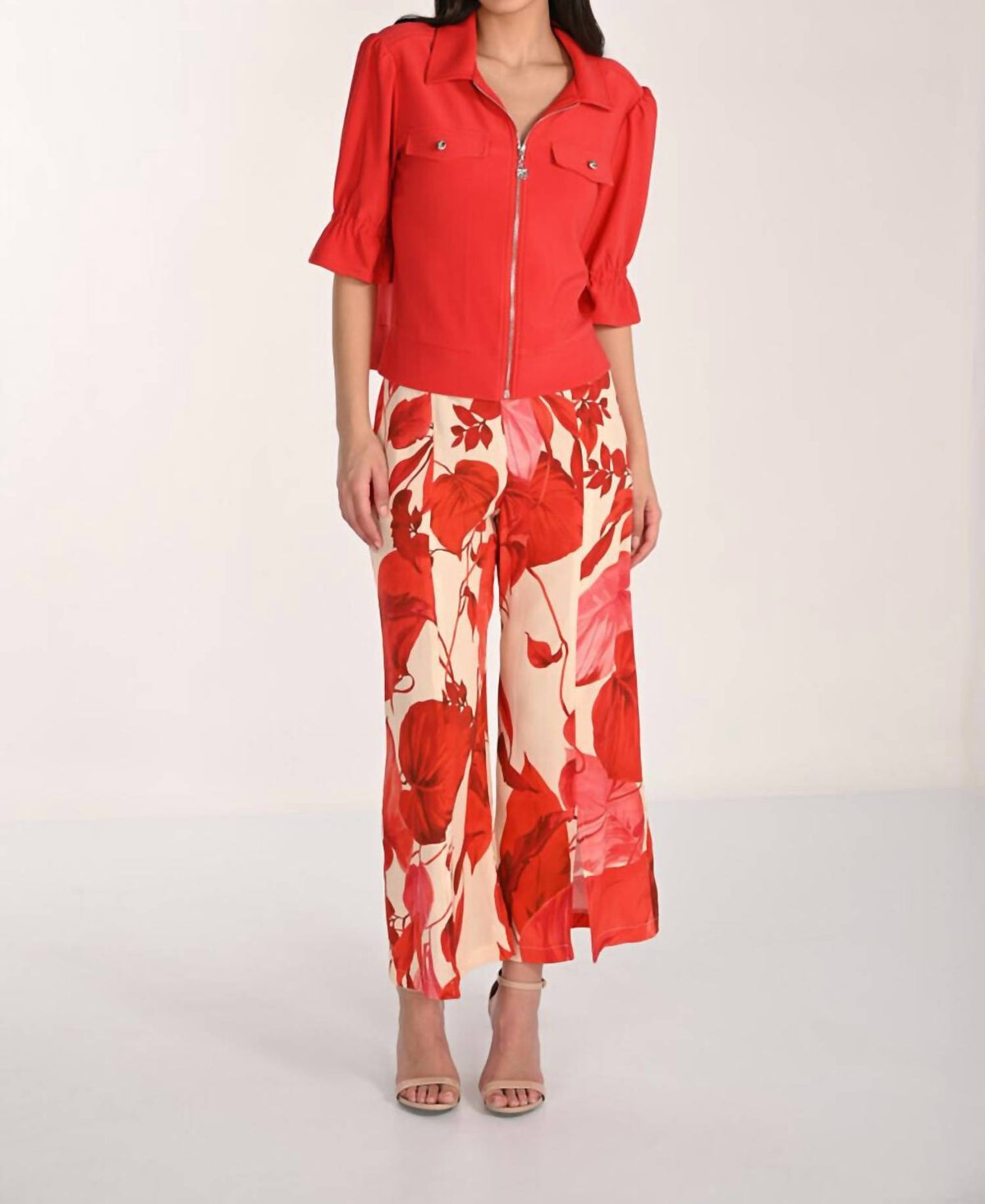 Frank Lyman - Floral High-waisted Trousers