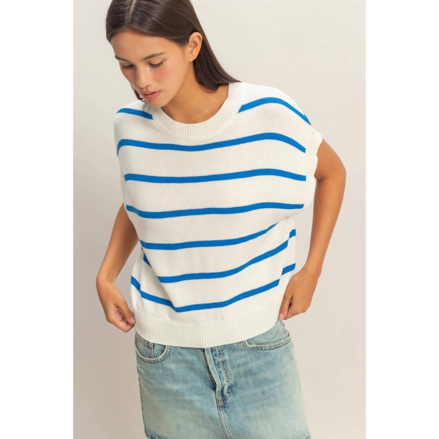 Hyfve - Striped Crewneck Knit Top
