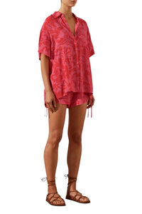 Shona Joy - SILK SHORT SLEEVE RELAXED SHIRT