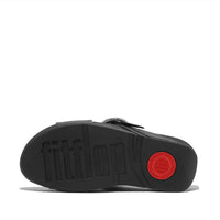 Fitflop - Women's Lulu Crystal-buckle Leather Cross Slides