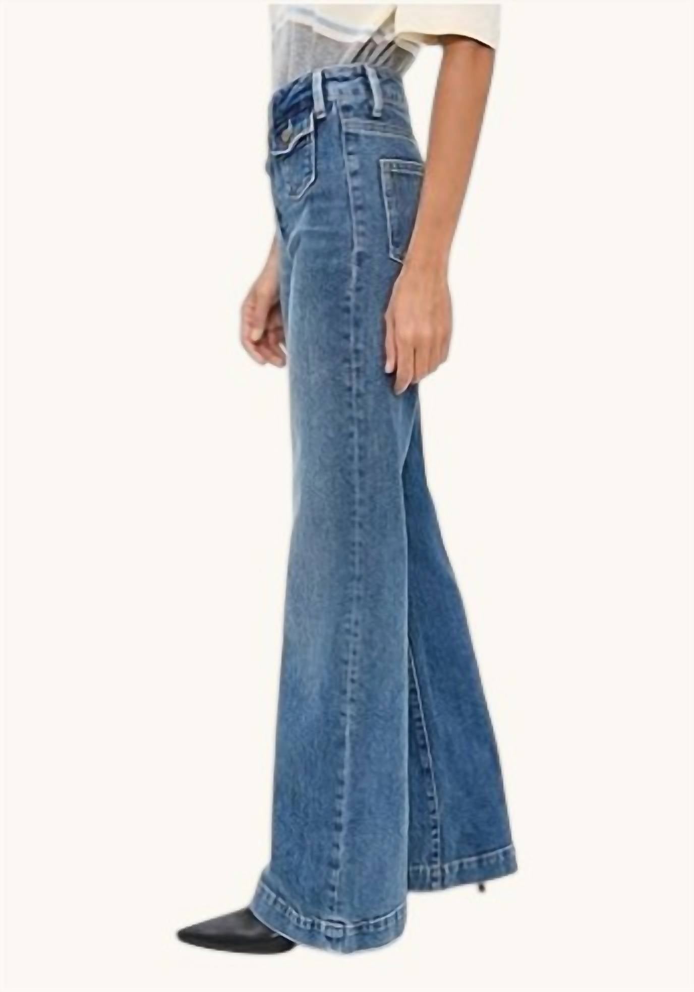 Paige - Leenah High Rise Wide Leg Denim Jeans