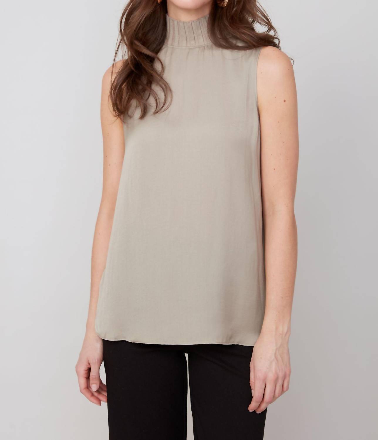 Renuar - Mock Neck Sleeveless Top