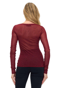 Ariella - Sparkle Mesh Ruched Top