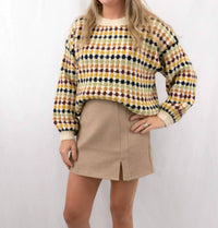 She + Sky - Slit Side Mini Skirt