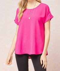 Entro - Short Sleeve Scoop Neck Top