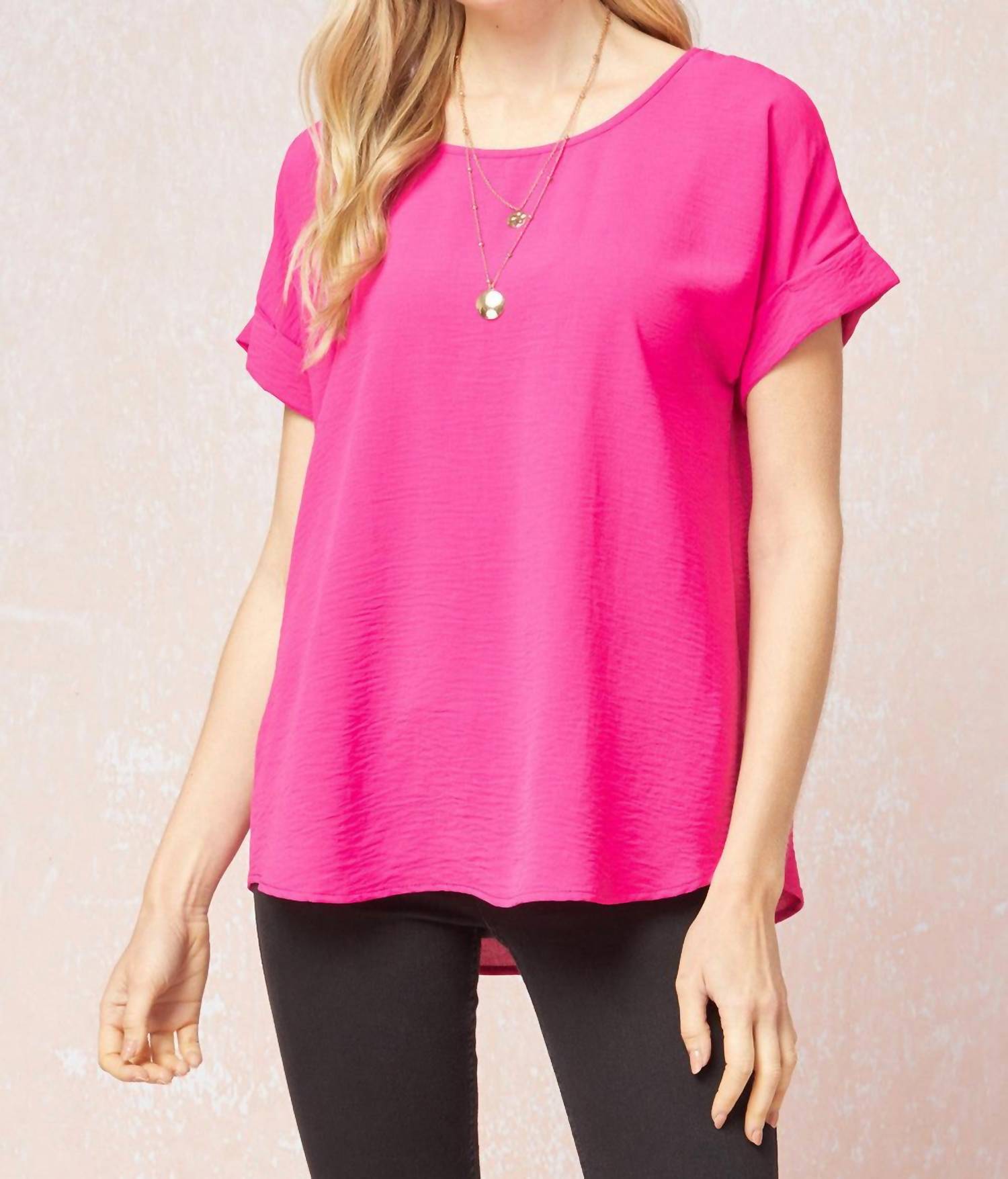 Entro - Short Sleeve Scoop Neck Top