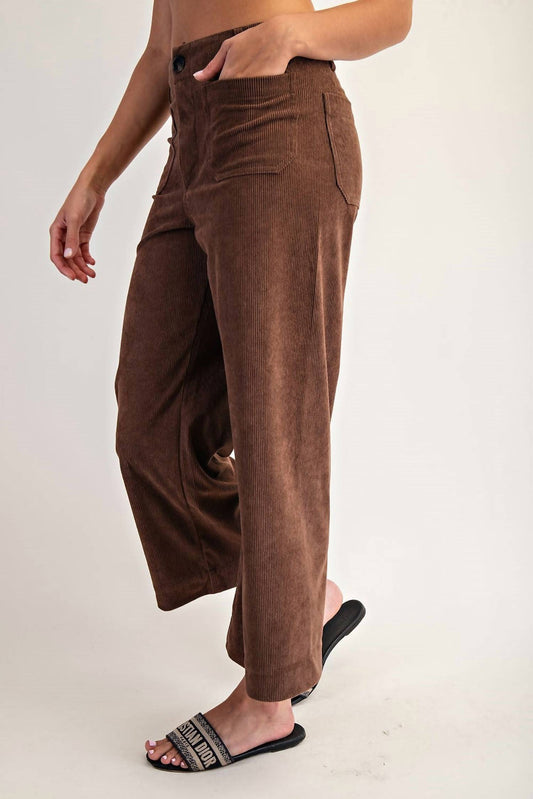 Ee:Some - Corduroy Patch Pocket Straight Pants
