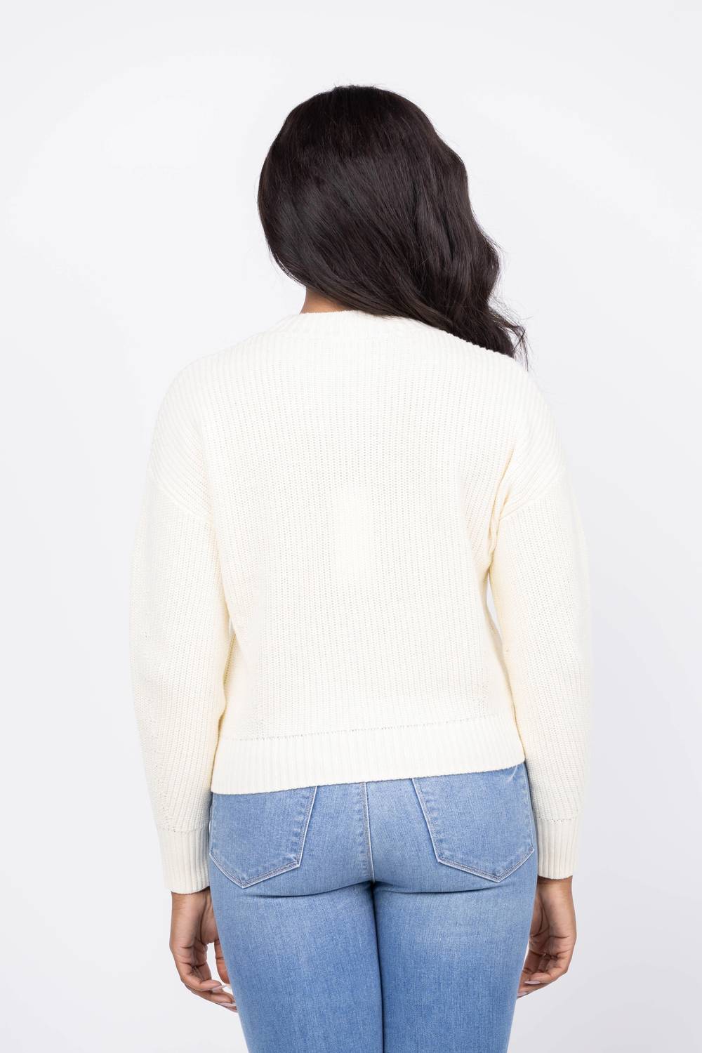 J. Society - Cropped Mock Crew Sweater